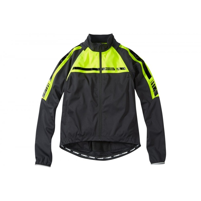 Madison Sportive men's convertible softshell jacket Black / Hi-Viz Yellow S