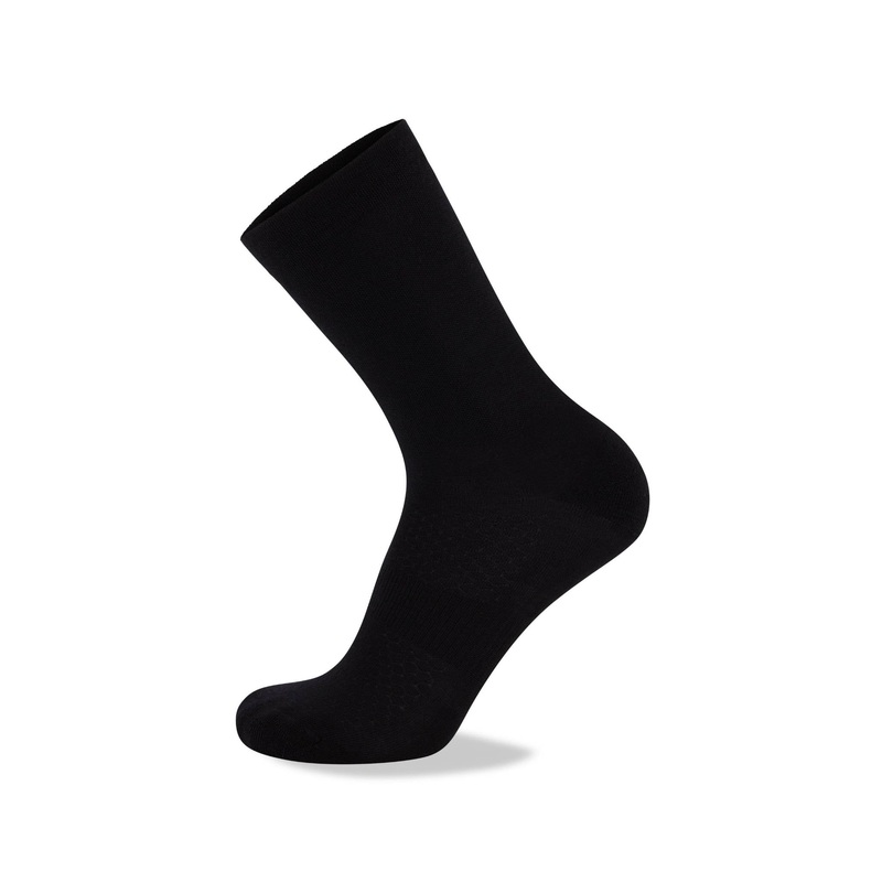 Mons Royale Atlas Crew Sock - Black Logo Black M