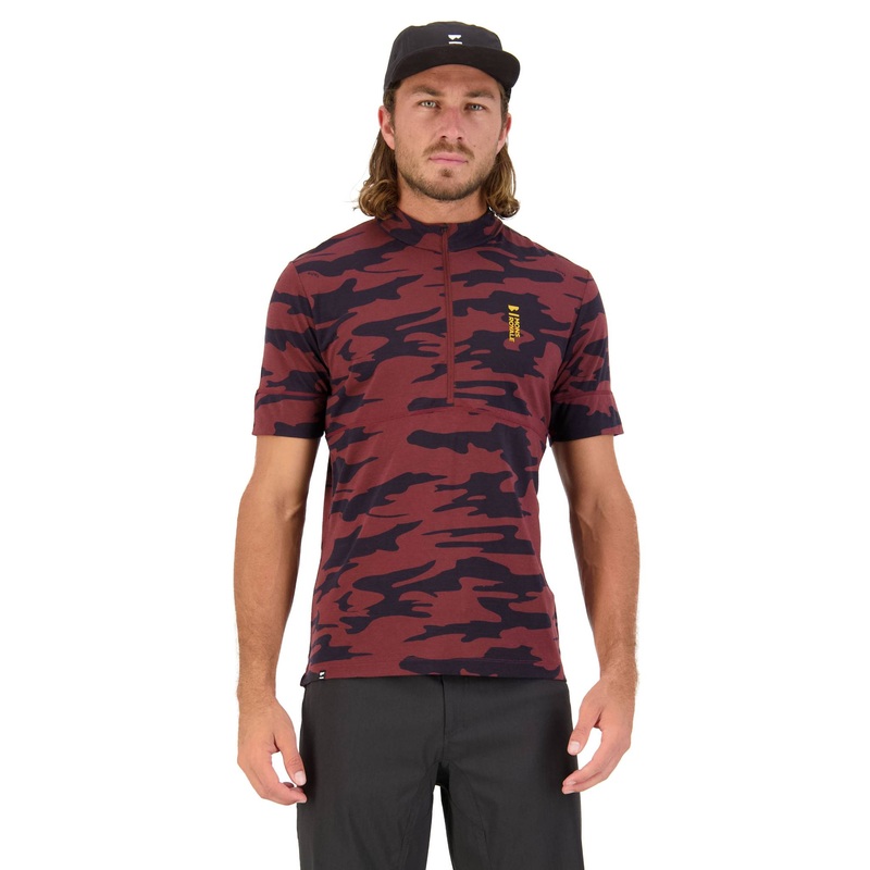 Mons Royale Cadence Half Zip T - Chocolate Camo Chocolate Camo XL