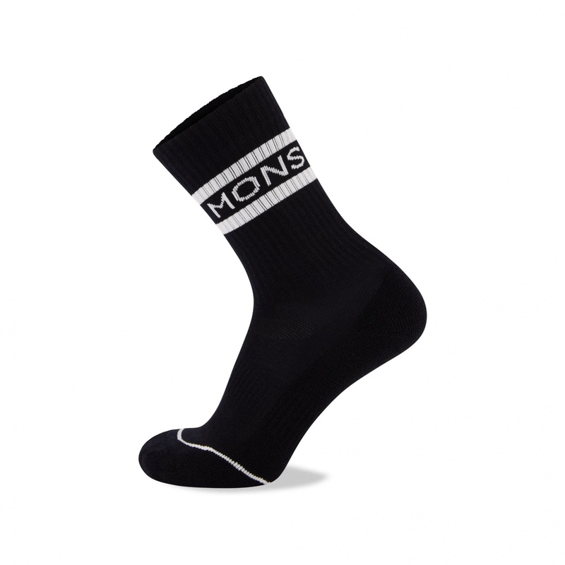 Mons Royale Unisex Signature Crew Sock Black / White Black / White S