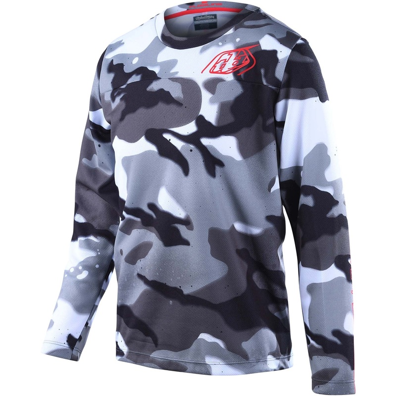 Troy Lee Designs Youth Flowline LS Jersey Spray Camo - White Y-XS