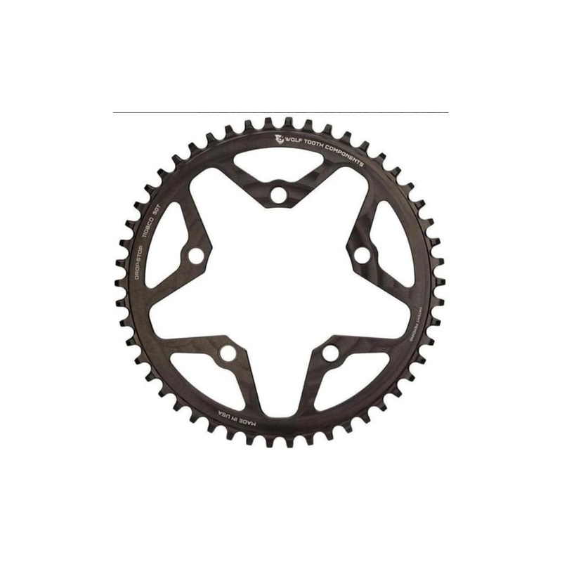 Wolf Tooth 110 BCD Cyclocross Chainring Flat Top Black Black 38t