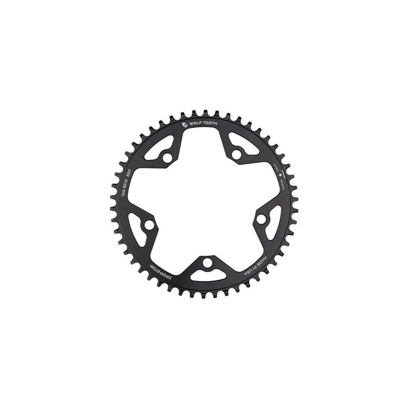 Wolf Tooth 130 BCD Cyclocross Chainring Flat Top Black Black 38t