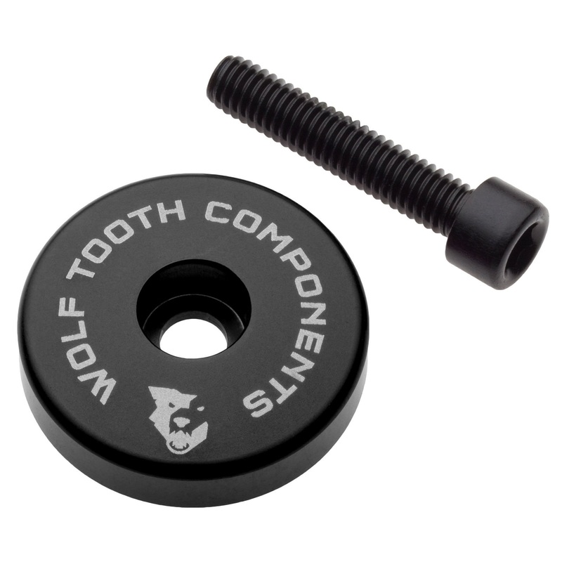 Wolf Tooth Ultralight Stem Cap with Integrated Spacer 5mm Black 5mm