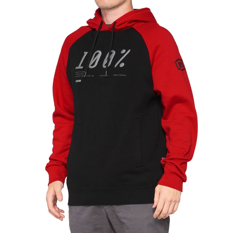 100% Barrage Hooded Pullover Sweatshirt Chili Pepper/Black S