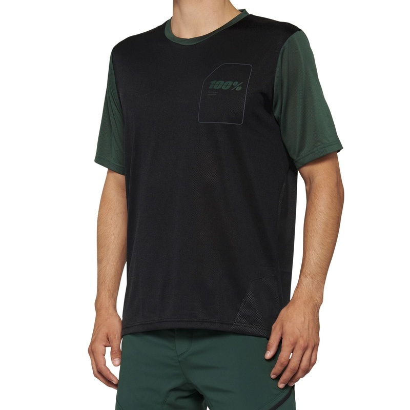 100% Ridecamp Short Sleeve Jersey Black/Forest Green S