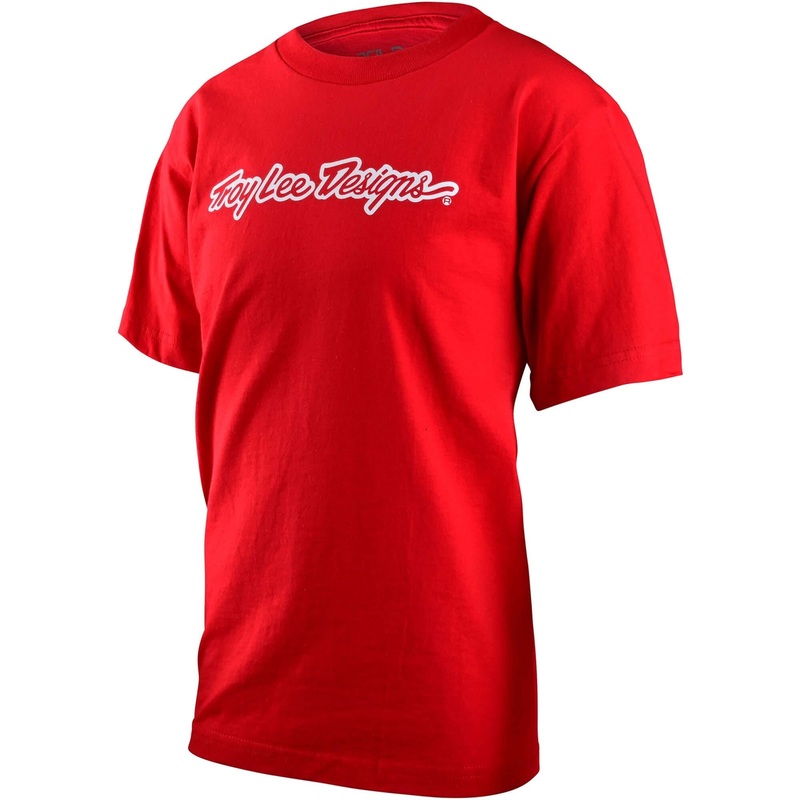 Troy Lee Designs Youth Signature Short Sleeve T-Shirt Red Y-S