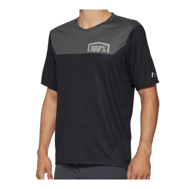 100% Airmatic Short Sleeve MTB Jersey Black/Charcoal S