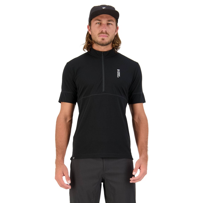 Mons Royale Cadence Half Zip T - Black Black M