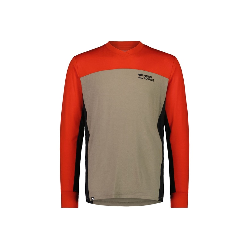 Mons Royale Redwood Enduro VLS Jersey - Retro Red / Black / Walnut Retro Red / Black / Walnut M