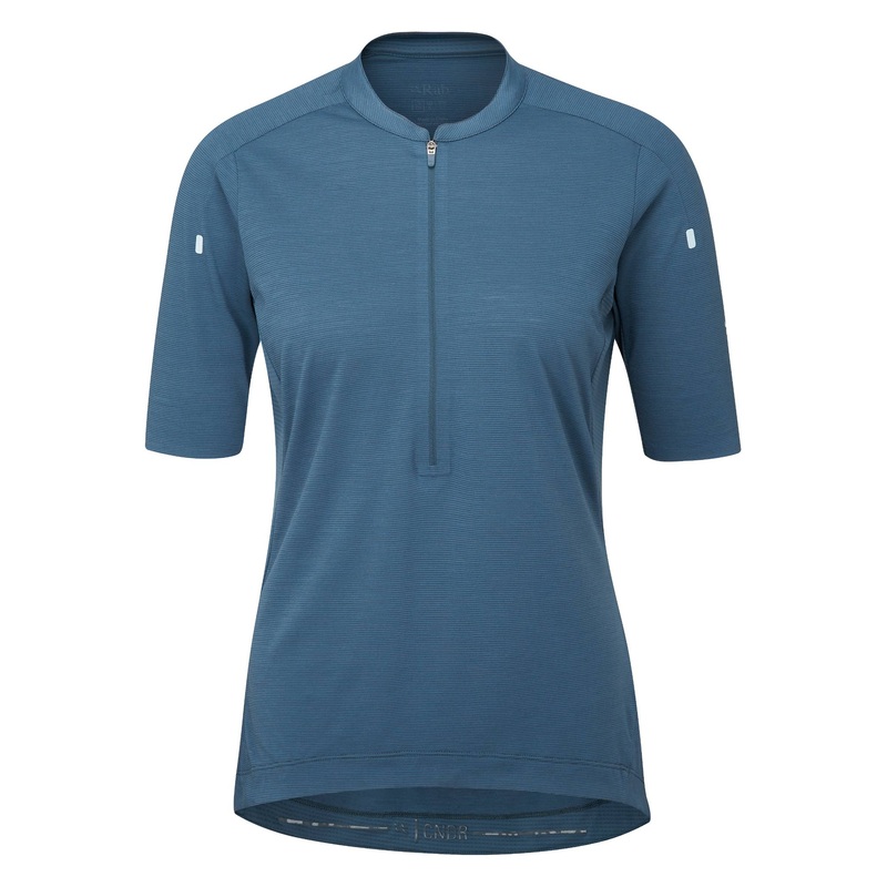 Rab Cindercrino Zip Tee Womens Orion Blue Size 08