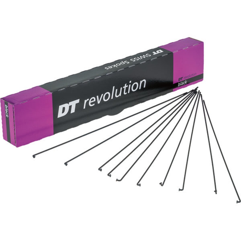 DT Swiss Revolution Black Spokes 14/17g Box of 100 Black 248mm
