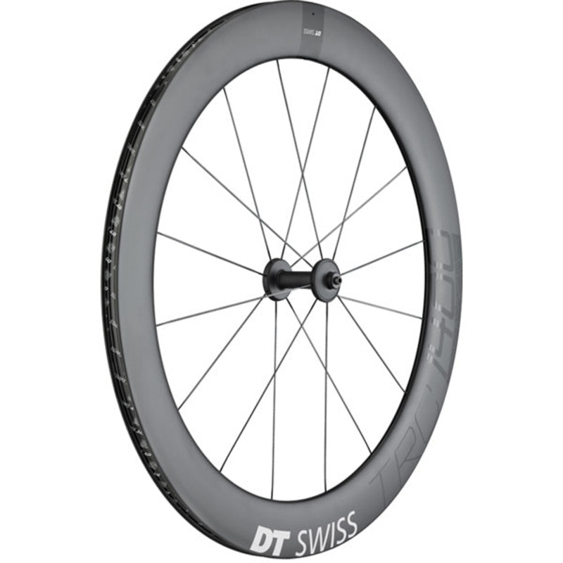 DT Swiss TRC 1400 DICUT Carbon Track Wheel Black Front - 65mm Carbon Tubular 100mm Bolt On