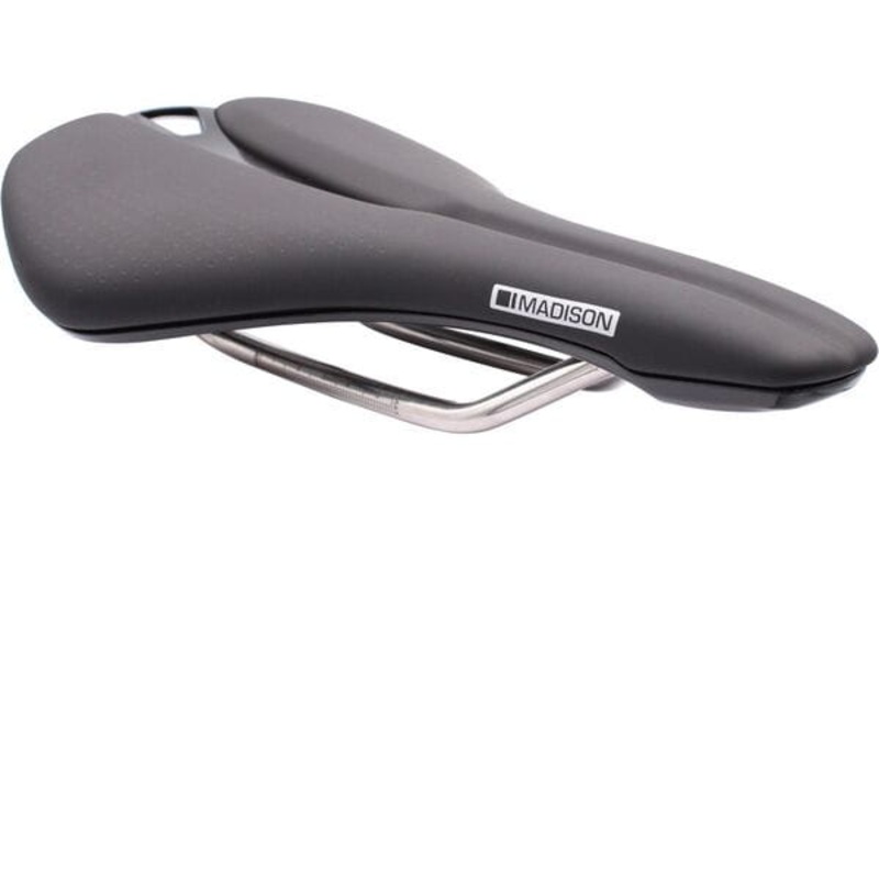 Madison Flux Aero Short Alloy Titanium Rail Saddle Black 142mm x 242mm Short Fit