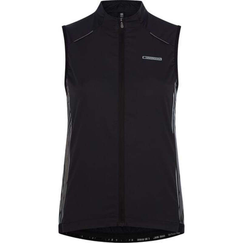 Madison Stellar Reflective Windproof Women's Gilet Black Size 10