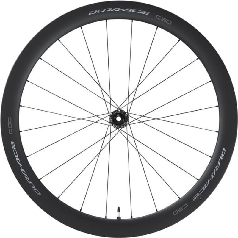 Shimano Dura-Ace WH-R9270-C50-TL Disc Carbon Clincher Wheels 50mm Deep Black Front 700C - Tubeless ready 12x100mm