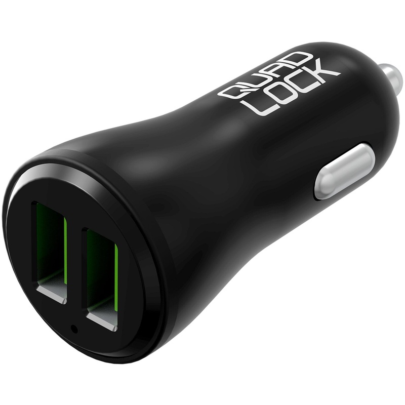 Quad Lock Dual USB 12V Car Charger Black One Size