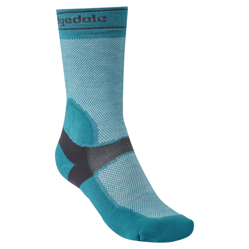 Bridgedale Summer Weight Women's Coolmax MTB Socks Dark Grey/Pink S: UK 3-4.5