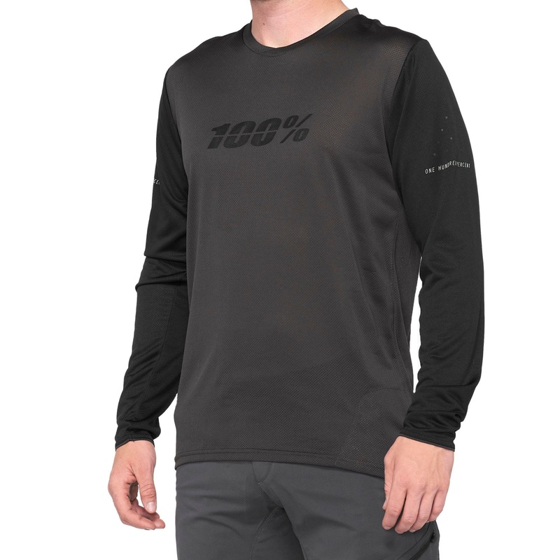 100% Ridecamp Long Sleeve Jersey Black/Charcoal S