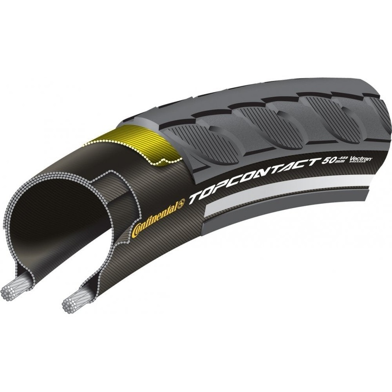 Continental Top Contact II Reflective Tyre Black 700 x 37C Foldable Reflective