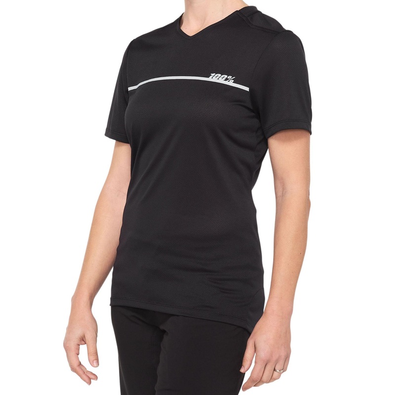100% Ridecamp Women's Short Sleeve Jersey Black/Grey S