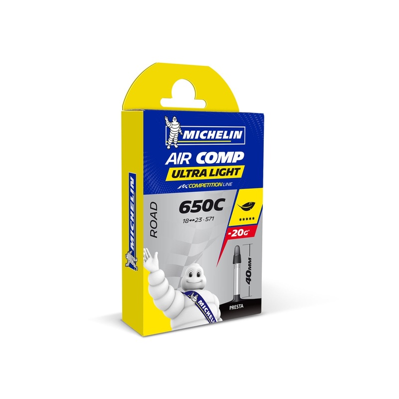 Michelin Aircomp Ultralight Road Inner Tube 700c x 18-25mm Presta 60mm