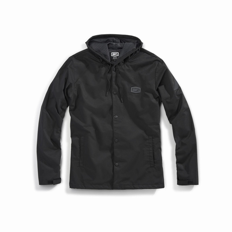 100% Apache Hooded Snap Jacket Black XL