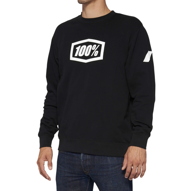 100% Icon Pullover Crewneck Fleece Black XL