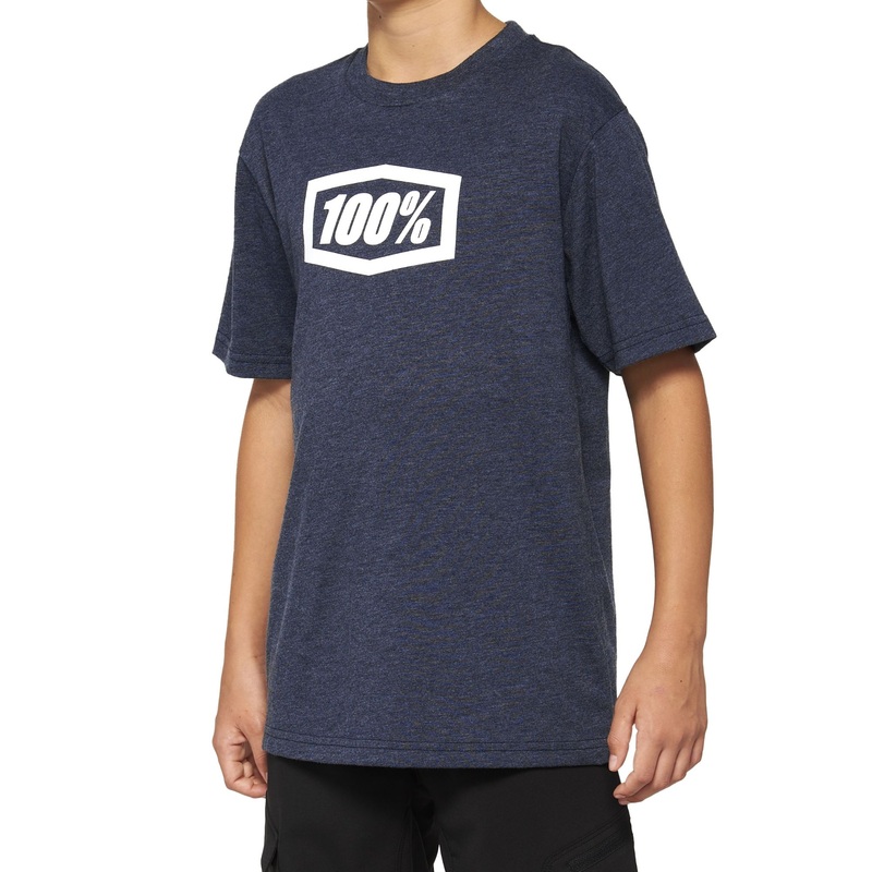 100% Icon Youth Short Sleeve Tee Navy XL