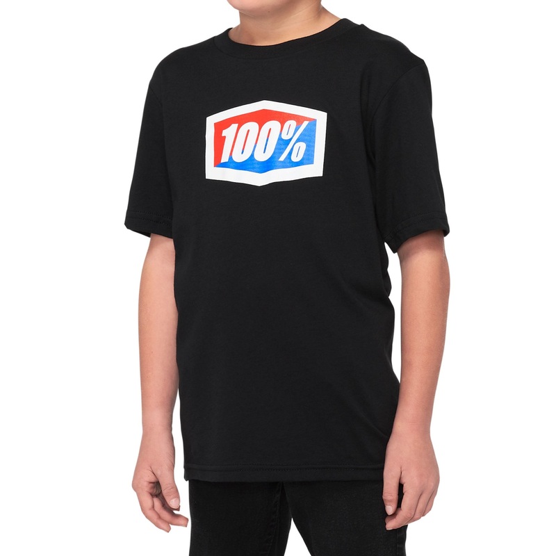100% Official Youth Short Sleeve Tee Black XL
