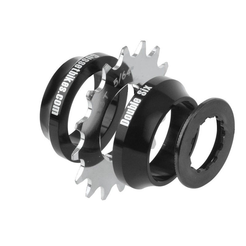 Gusset Double Six Single Speed Converter Black 16T
