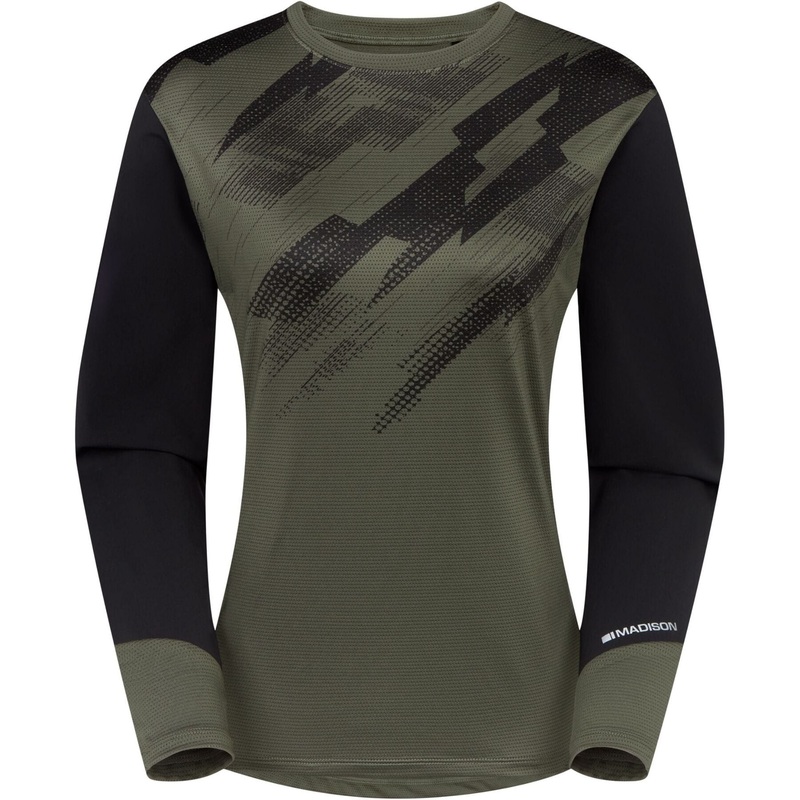 Madison Flux Women's Long Sleeve Trail MTB Jersey Magma Red / Black Size 10