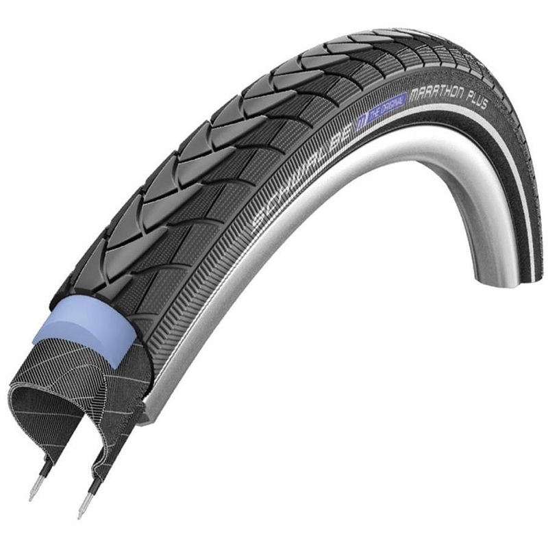 Schwalbe Marathon Plus Tyre Black/Reflective 700x25 SmartGuard - Addix