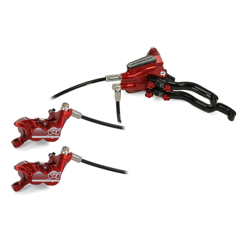 Hope Tech 3 V4 Duo Disc Brake Red Left Hand