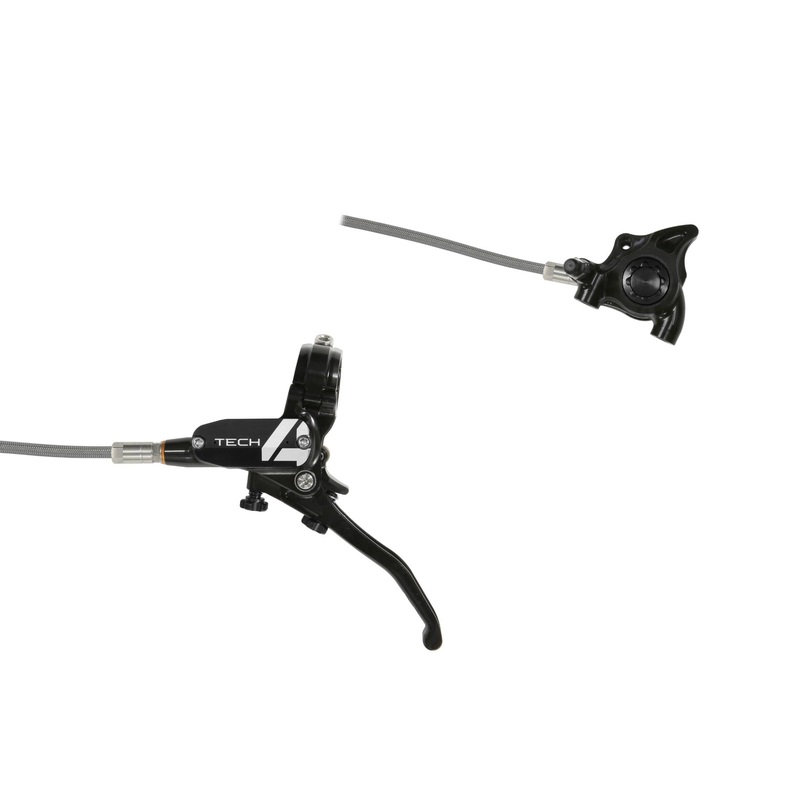 Hope Tech 4 X2 Flatmount Disc Brake with Braided Hose Black/Black Left Hand