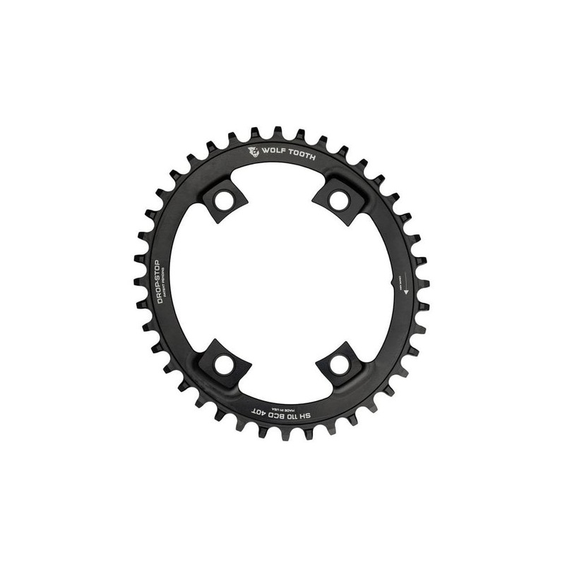 Wolf Tooth Elliptical 110 BCD Asymmetric 4 Bolt for Shimano Black 44t