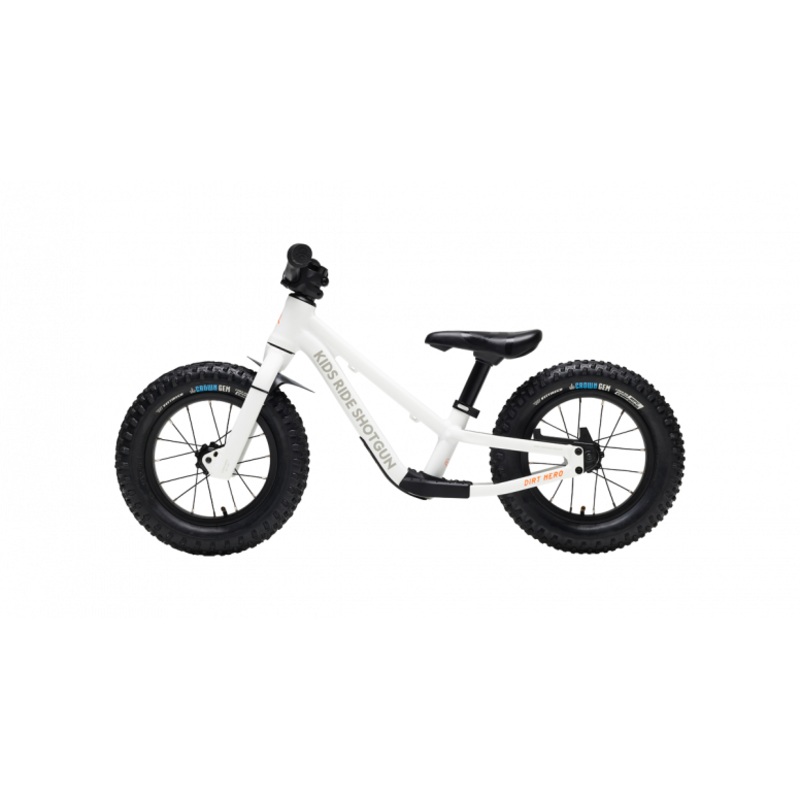Kids Ride Shotgun DIrt Hero Balance Bike White 12 inch Standard (no brake)