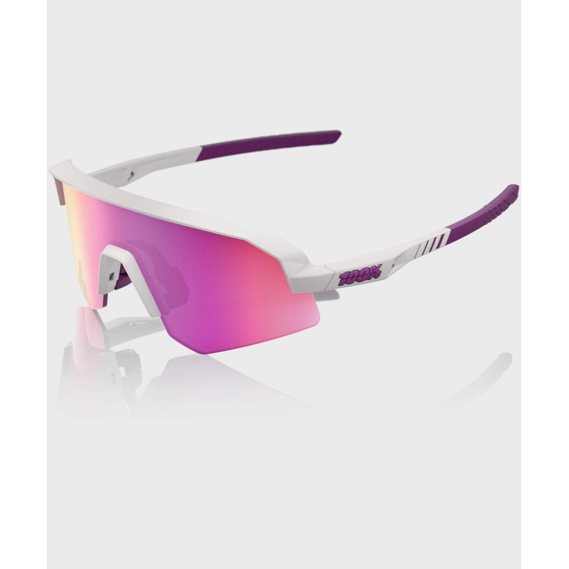 100% Slendale SL Glasses Matte Chalk / Purple Multilayer Mirror Lens