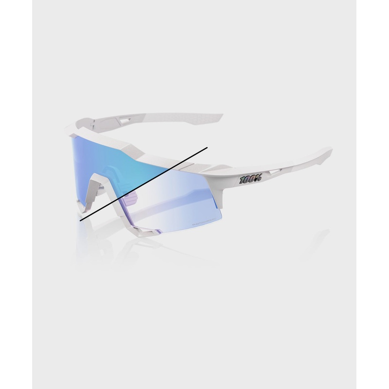 100% Speedcraft Bastille Limited Edition Glasses Pearl White Glitter / Blue Mirror Photochromic