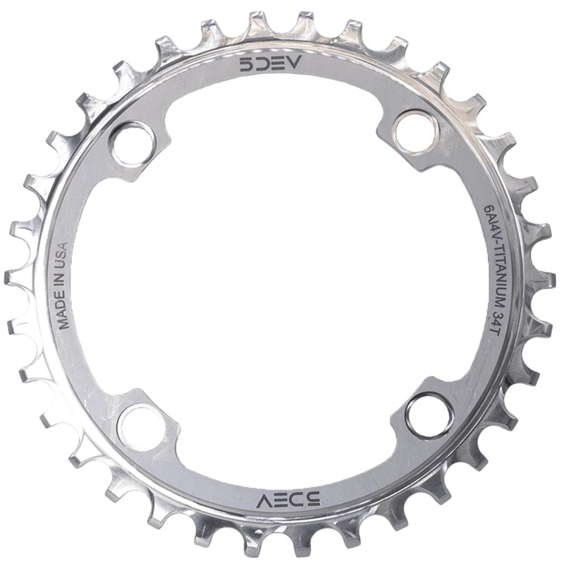 5DEV 104BCD Titanium Chainring Titanium 34T 104BCD