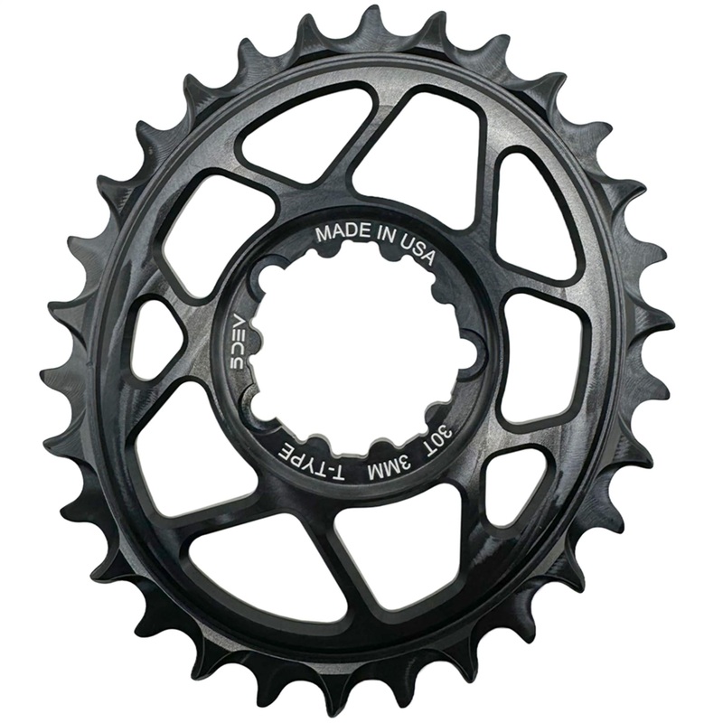 5DEV 3-Bolt Direct Mount T-Type Oval Chainring Black 30T 3-Bolt SRAM
