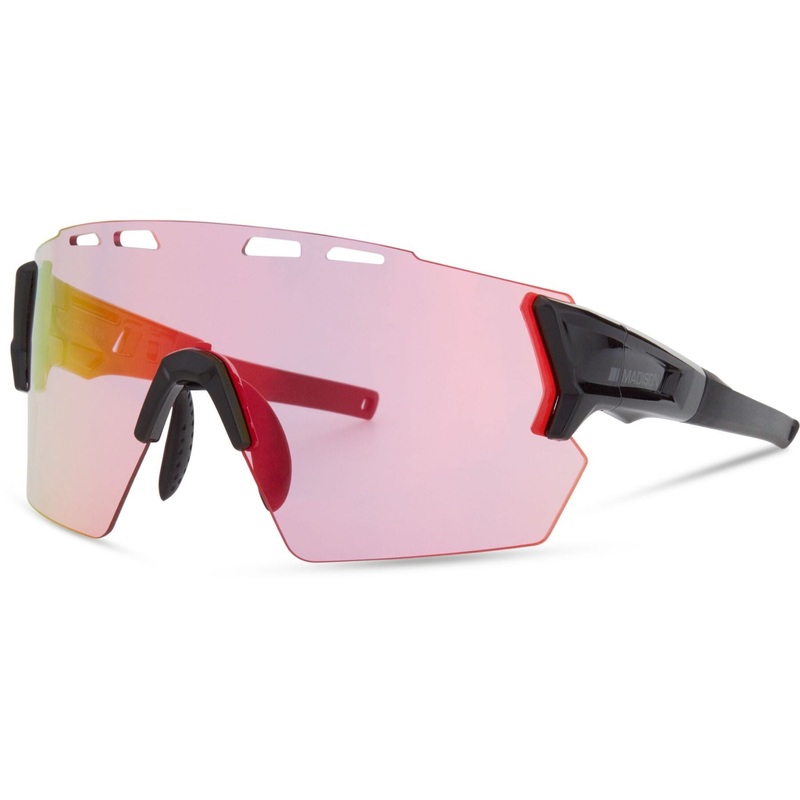 Madison Stealth II Glasses - 3 pack - gloss black / pink rose mirror / amb / clr lens Gloss Black One size Pink Orange Mirror Amber Clear