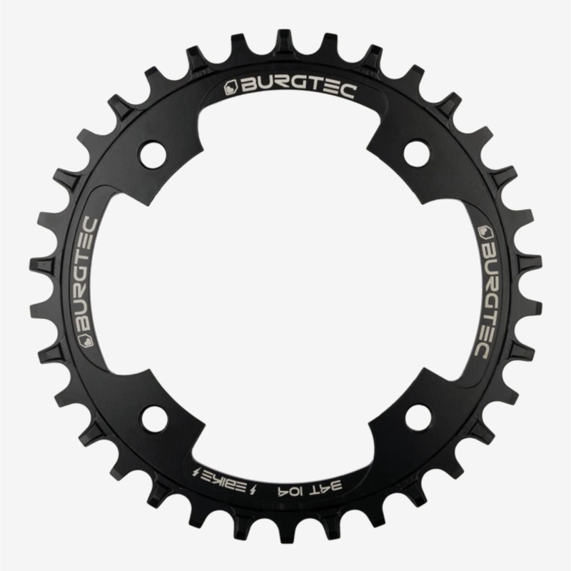 Burgtec 104mm BCD Outside Fit E-Bike Steel Thick Thin Chainring Burgtec Black 34T