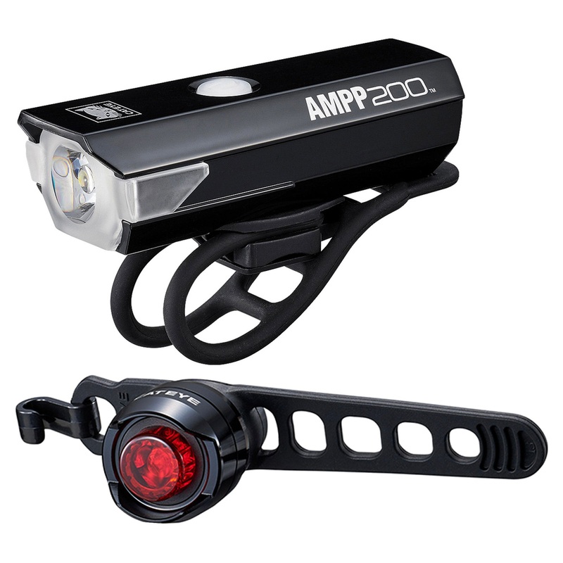 Cateye AMPP 200 / Orb Rechargable Bike Light Set