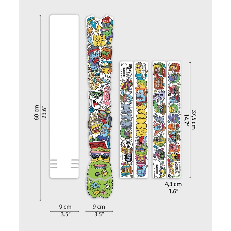 DyedBro MTB Frame Protection Kit Clear Matt White