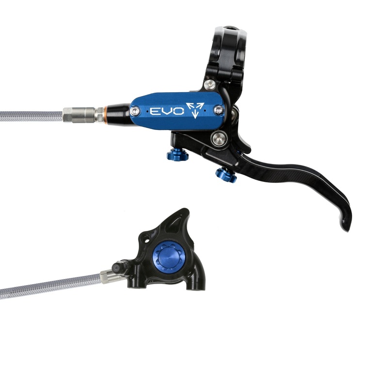 Hope EVO X2 Flat Mount Disc Brake Black/Blue Left Hand Braided