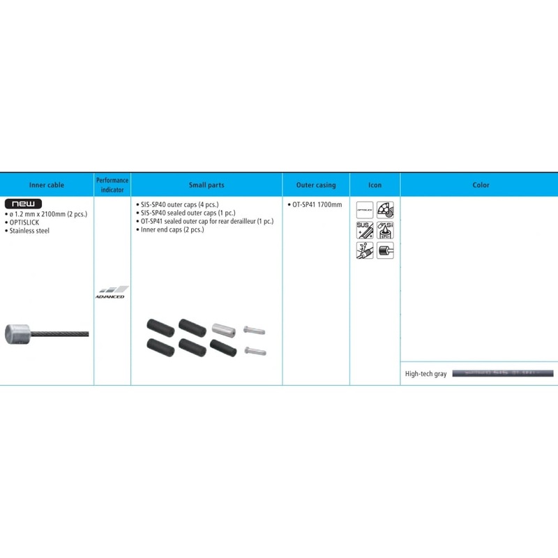 Shimano 105 5800 / Tiagra 4700 Road gear cable set, Optislick coated inners Black