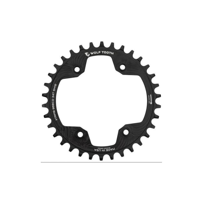 Wolf Tooth 96mm BCD Chainring Shimano XTR M9000/M9020 for 12spd Hyperglidfe chain Black 32t