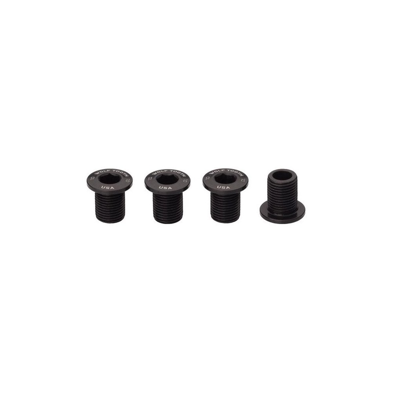 Wolf Tooth Chainring Bolts x4 for M8 Threaded Chainring Black 10mm