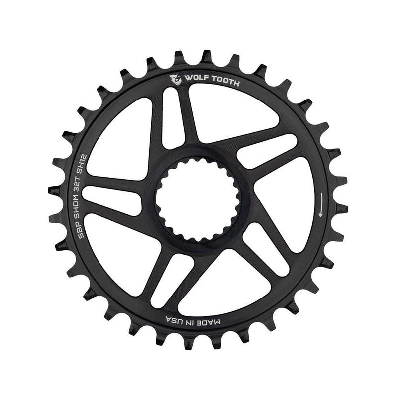 Wolf Tooth Direct Mount Chainring for Shimano cranks 12spd Hyperglide Chain Black 30t Boost Shimano 12 spd